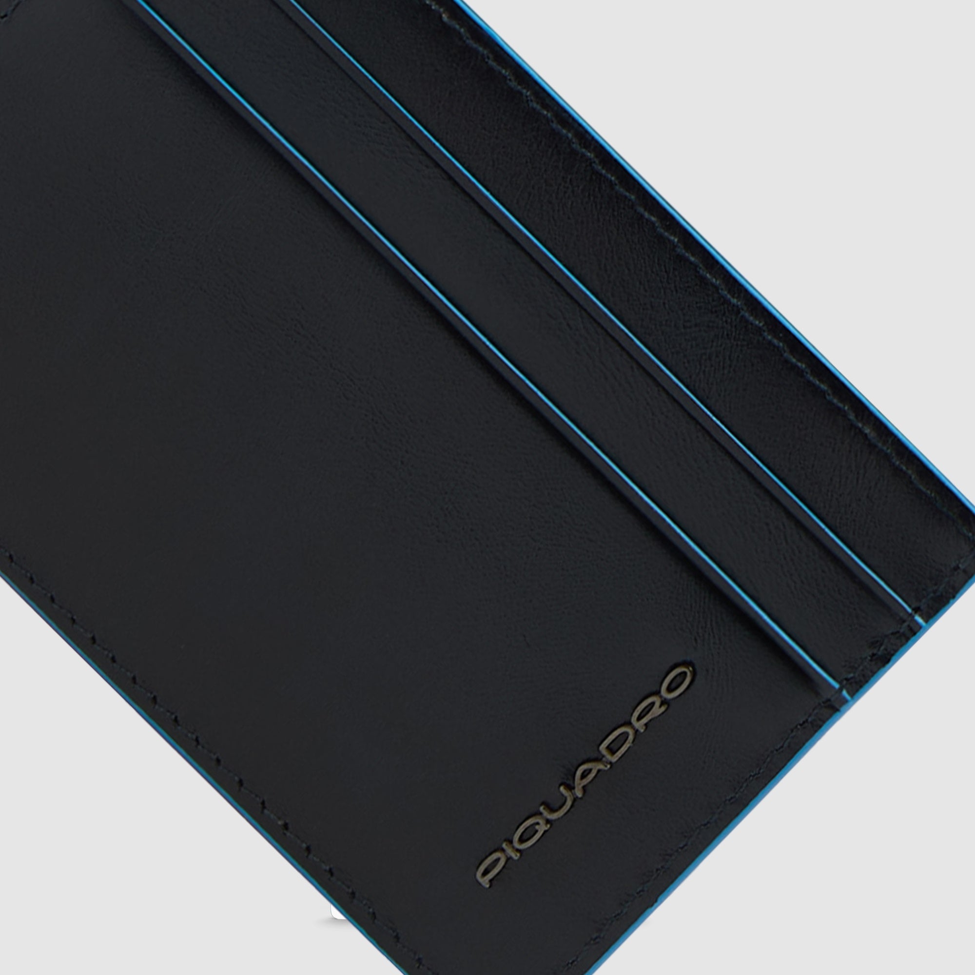Piquadro Black Square Herren Kartenetui Leder Blau