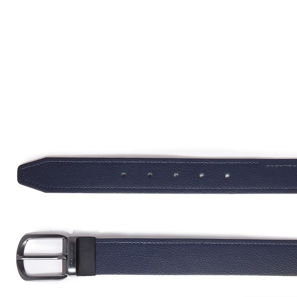 Piquadro Blue Square Gürtel Herren Blau Leder Dornschließe