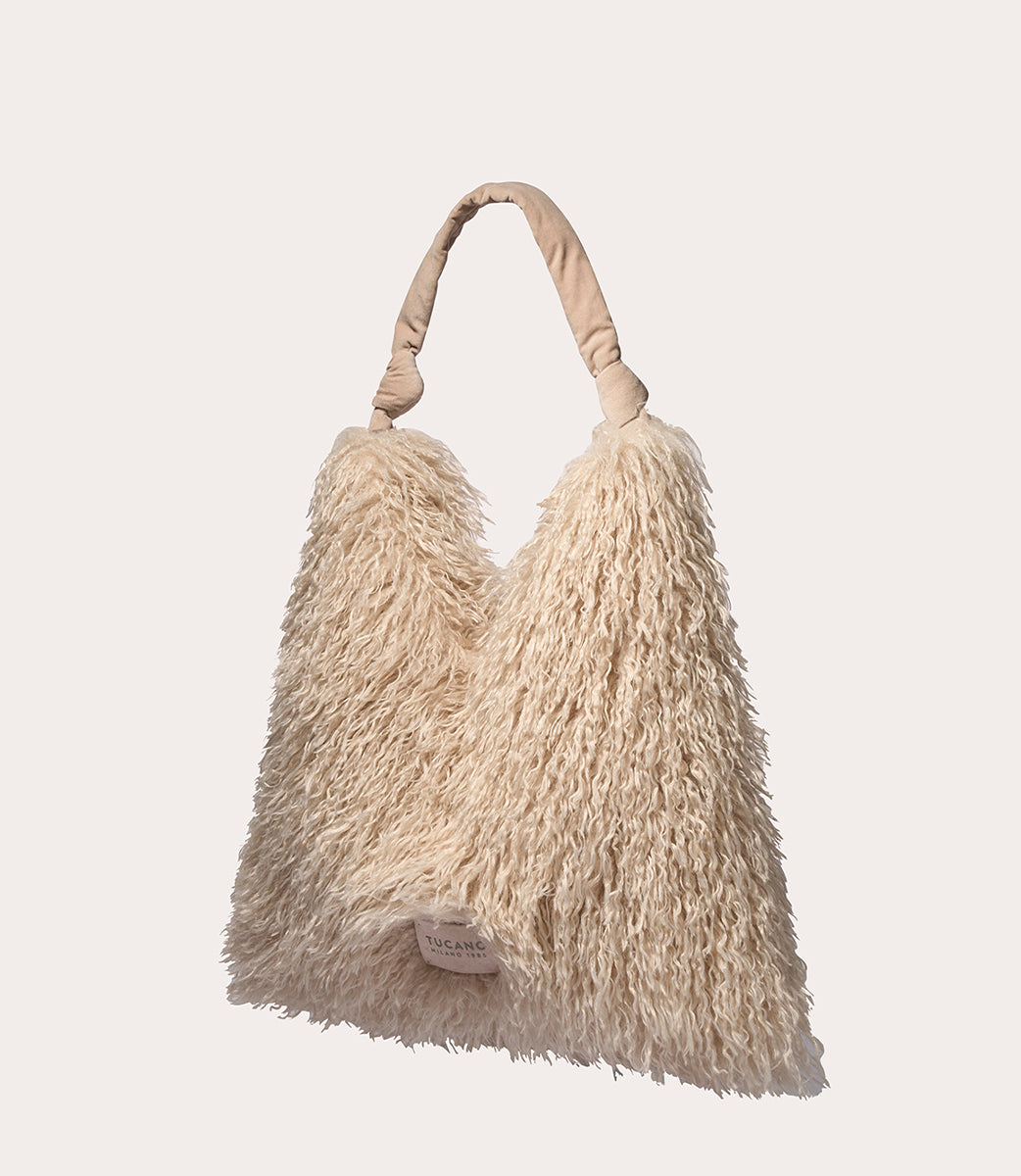 Tucano Mongolian Tote Schwarz Kunstfell Shopper