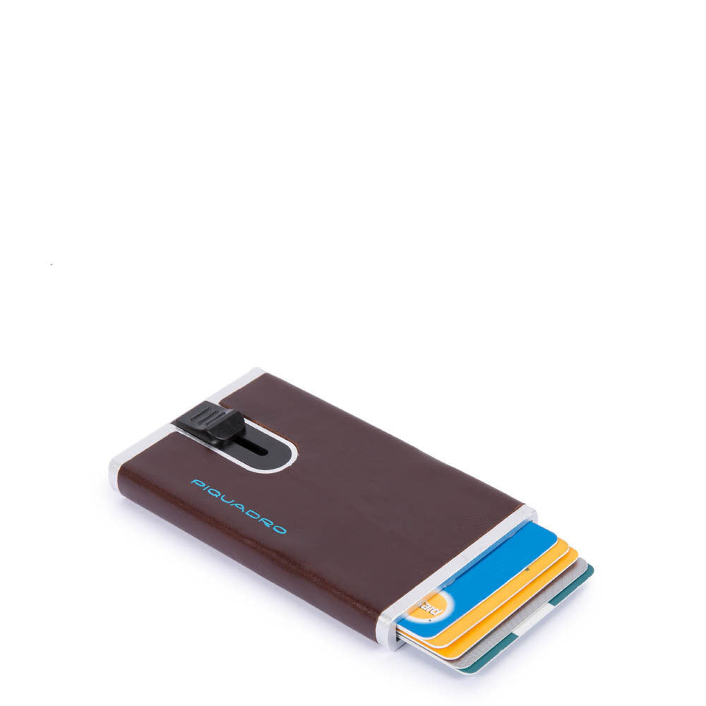 Piquadro Black Square Kartenetui Slider Braun RFID