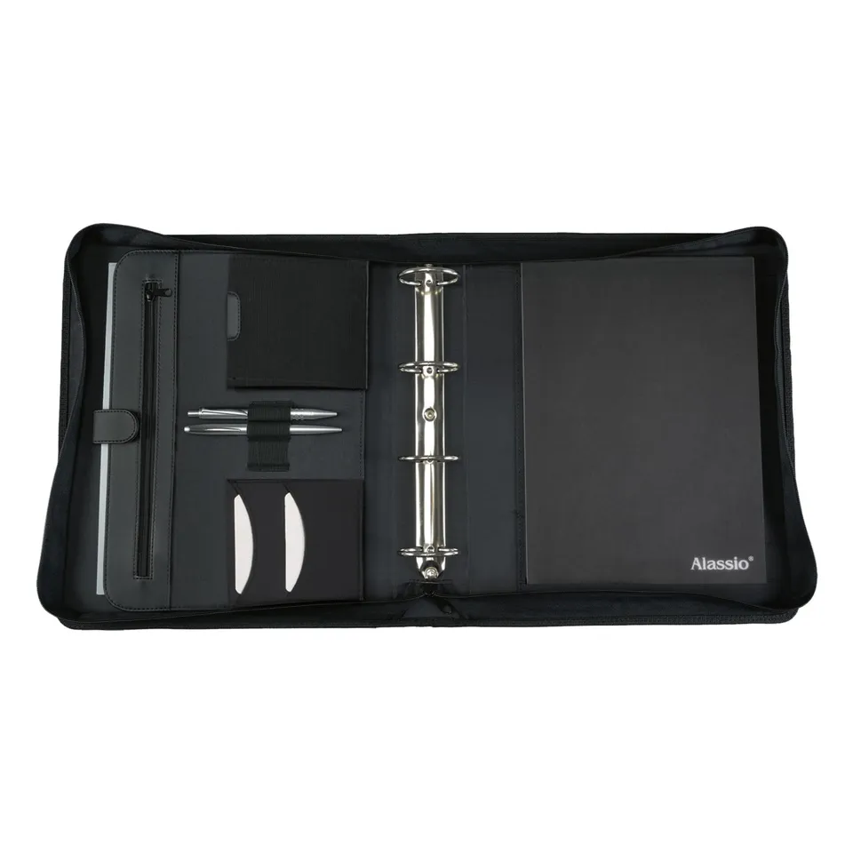 Lightpak Ringbuchmappe Rimini A4 schwarz Kunstleder