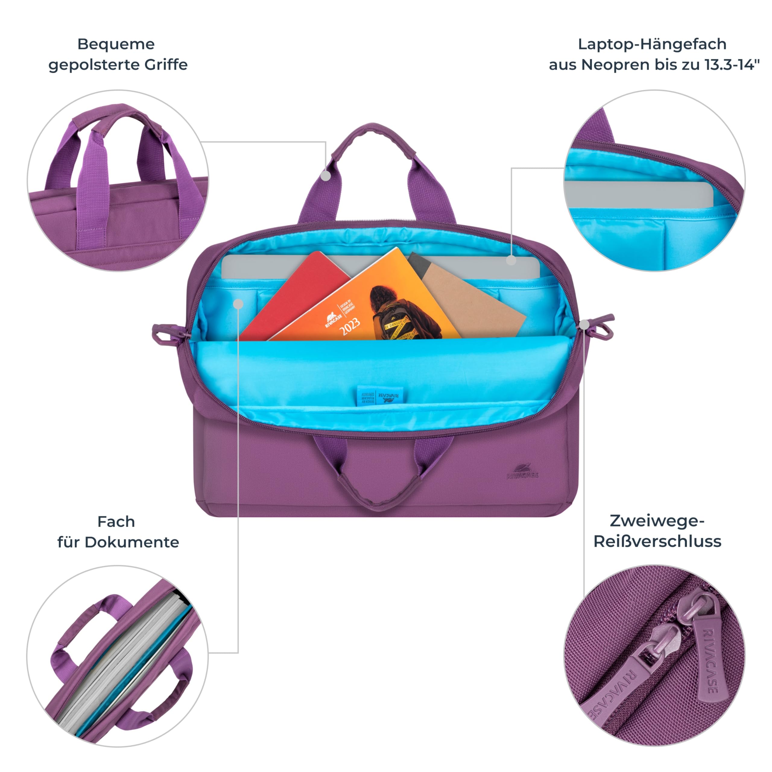 RIVACASE Eden 8234 Laptoptasche 14 Zoll Violett