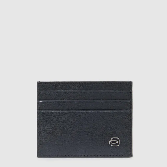 Piquadro Black Square Kreditkartenetui Leder RFID Schwarz