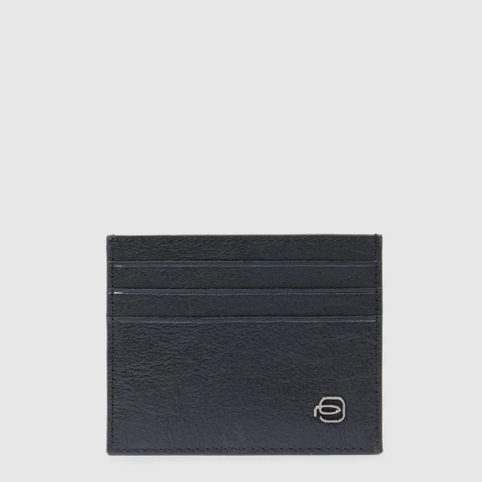 Piquadro Black Square Kreditkartenetui Leder RFID Schwarz