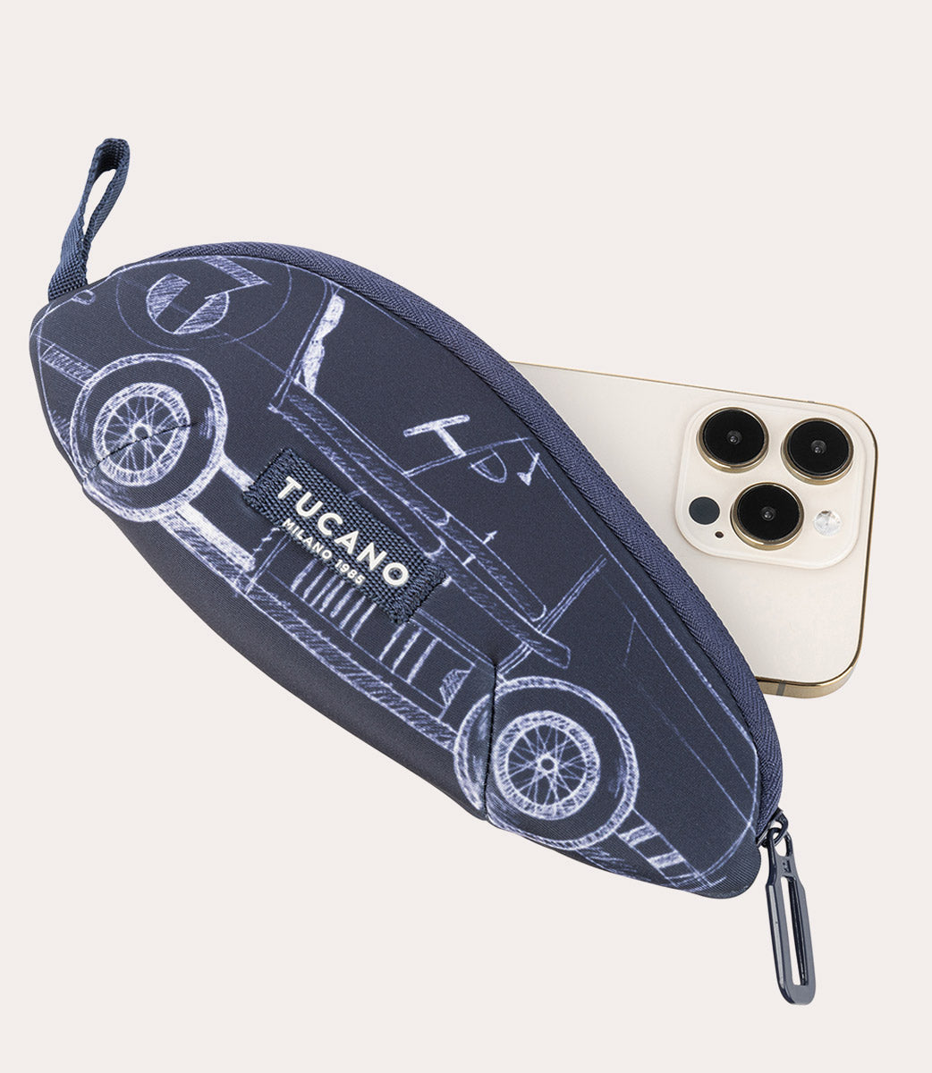 Tucano Schizzo Pouch Federmäppchen Neopren blau Auto