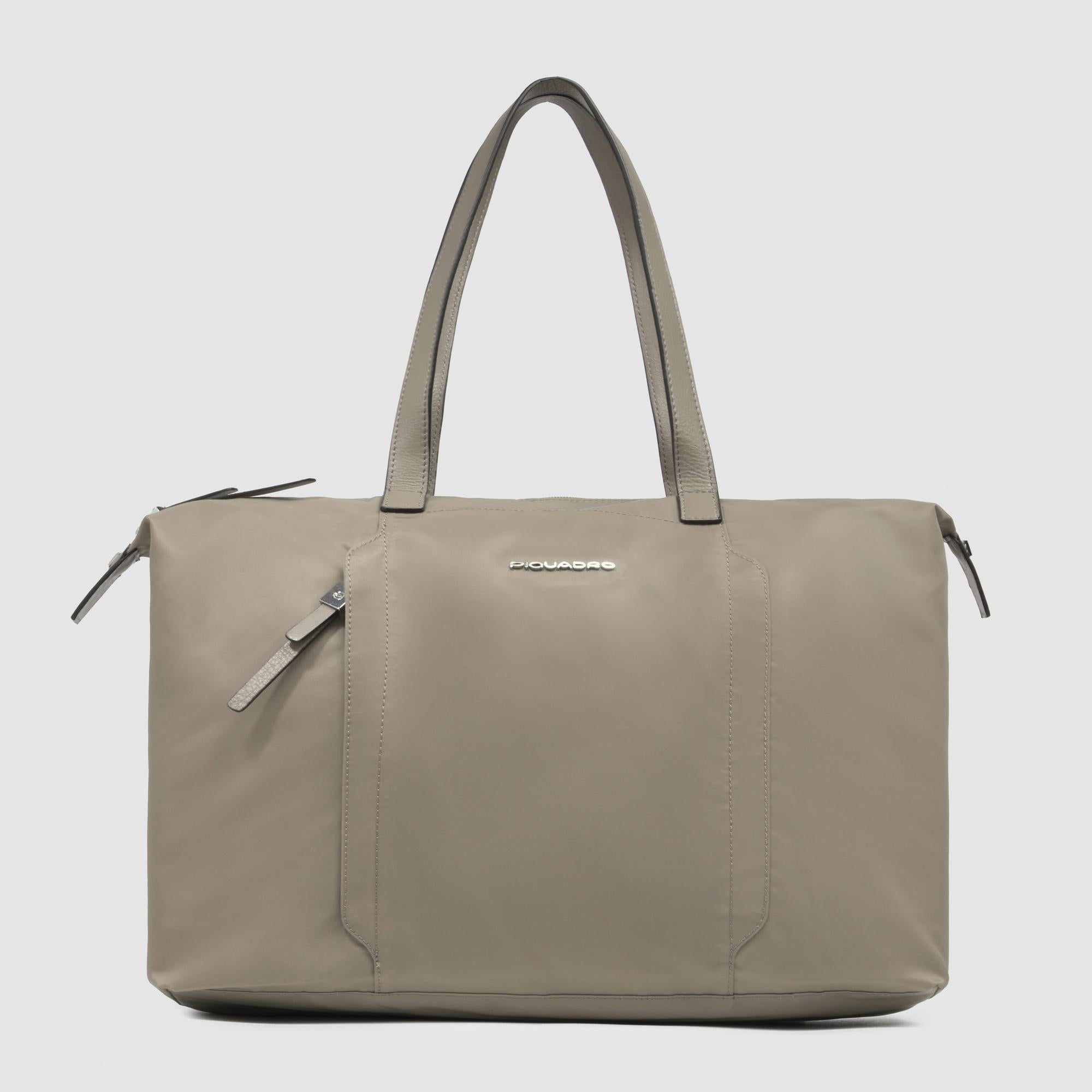 Piquadro Patricia Shopper 15,6 Zoll Leder schwarz faltbar