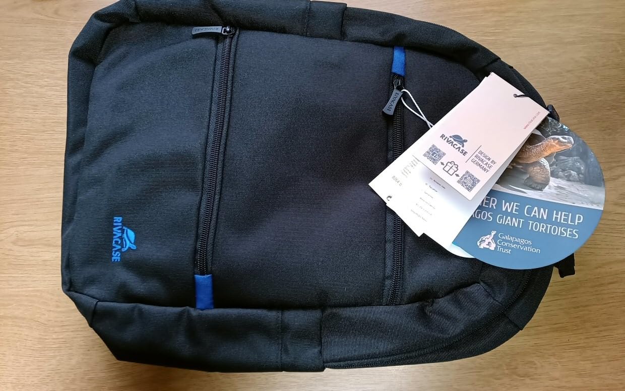 RIVACASE Aviva Laptop Rucksack 15,6 Zoll Schwarz 15L wasserabweisend