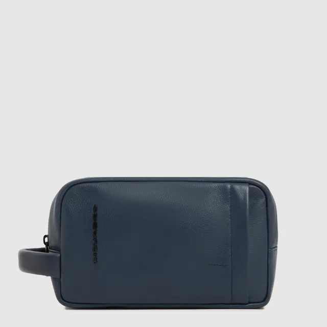 Piquadro PQ-Light Kulturbeutel Herren blau Leder