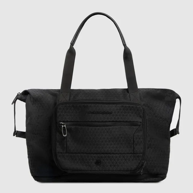 Piquadro Black Square Reisetasche faltbar schwarz recycelt