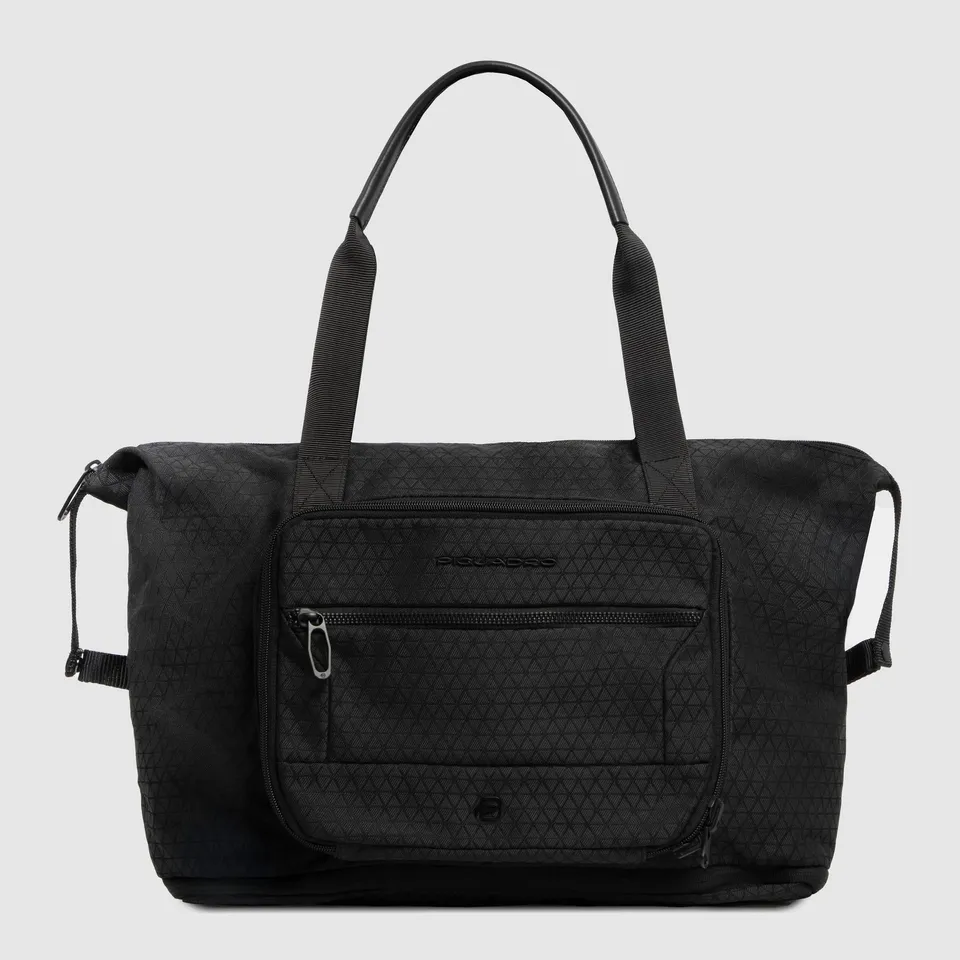 Piquadro Black Square Reisetasche faltbar schwarz recycelt