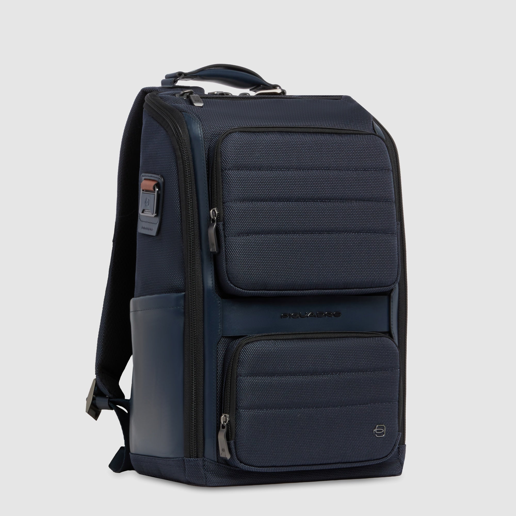 Piquadro Black Square Rucksack 14 Zoll Leder schwarz
