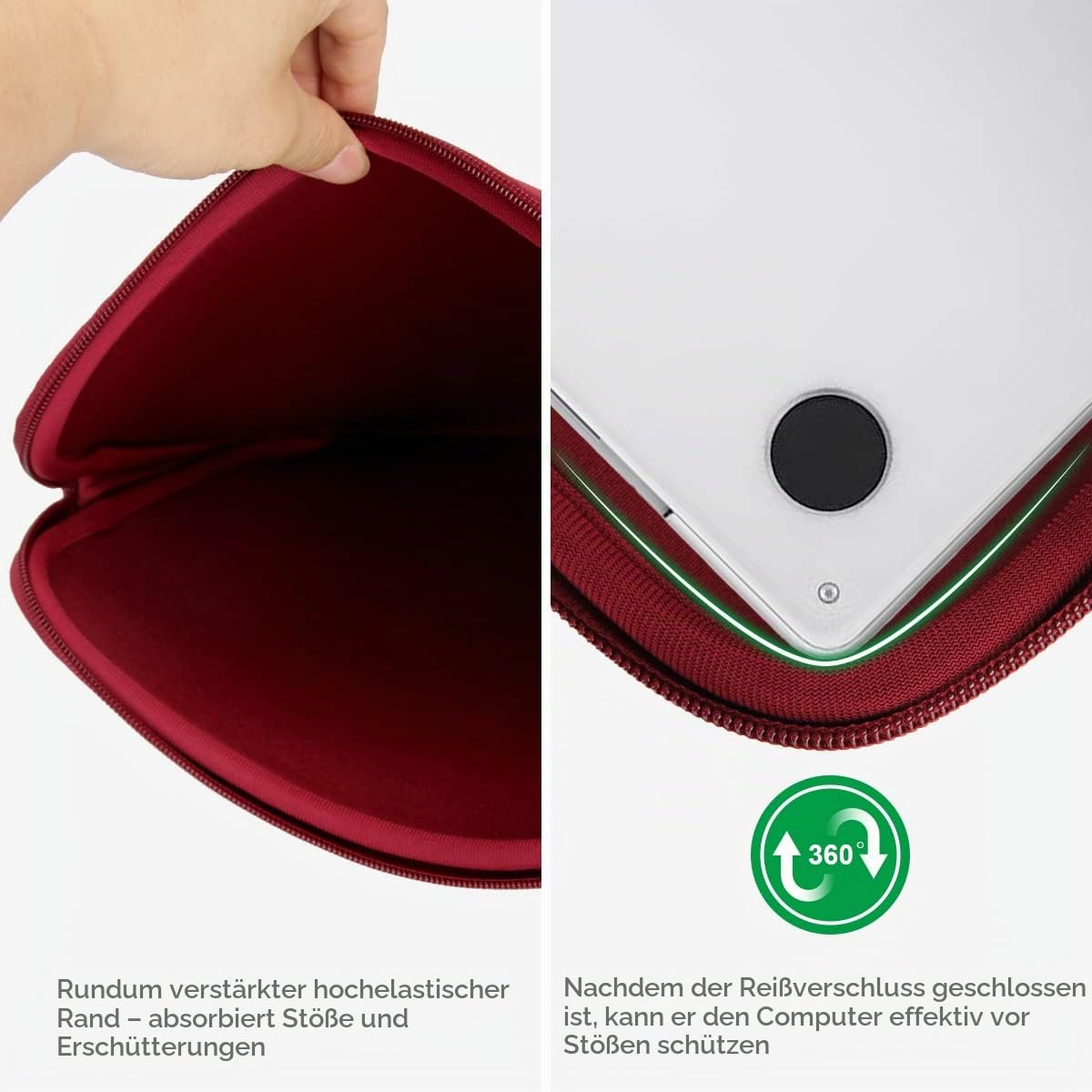 ARVOK Basic 15,6 Zoll Laptop Sleeve Neopren Hülle wasserabweisend