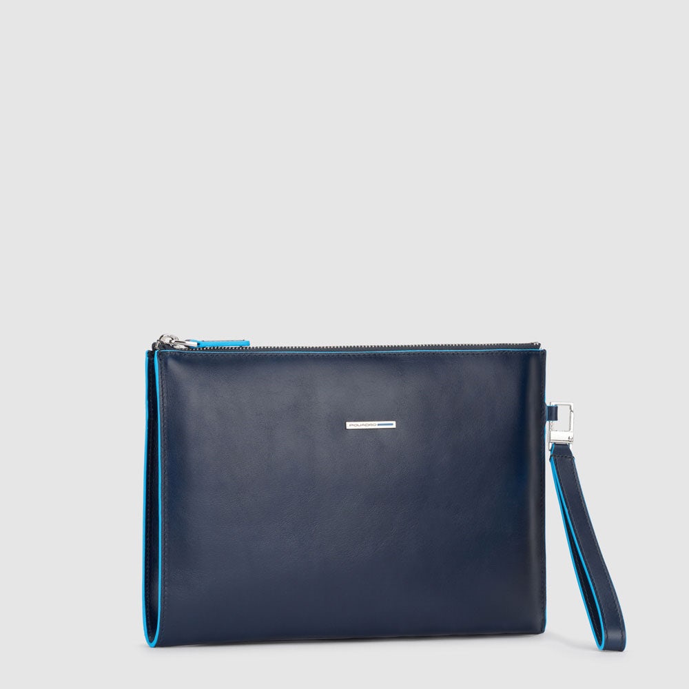 Piquadro Black Square Pochette Herrentasche Schwarz Leder