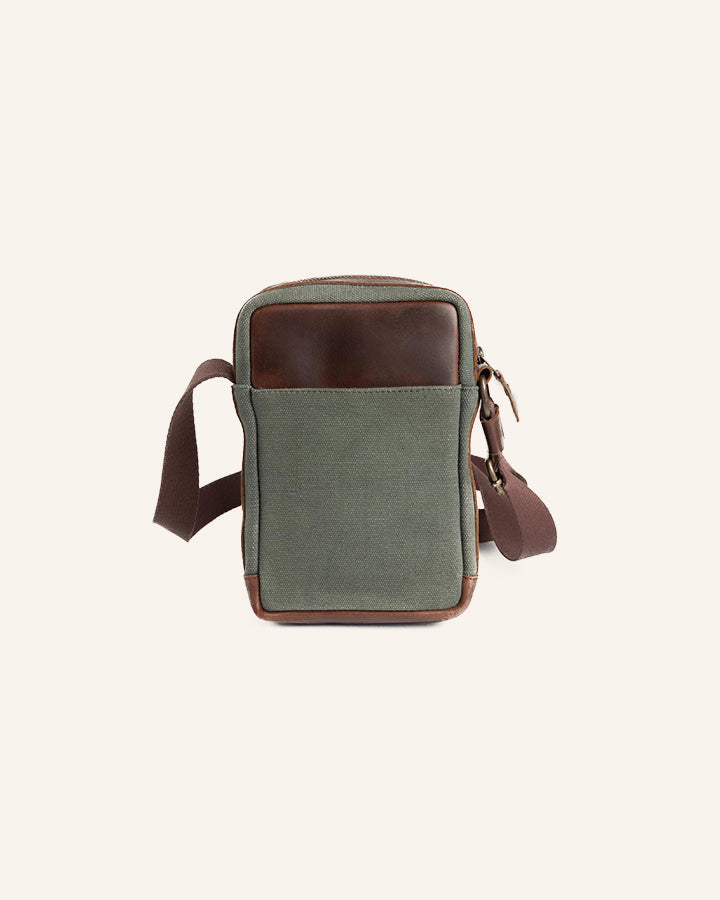 Buckle & Seam Runner Canvas Crossbody Bag Blau Innenfutter