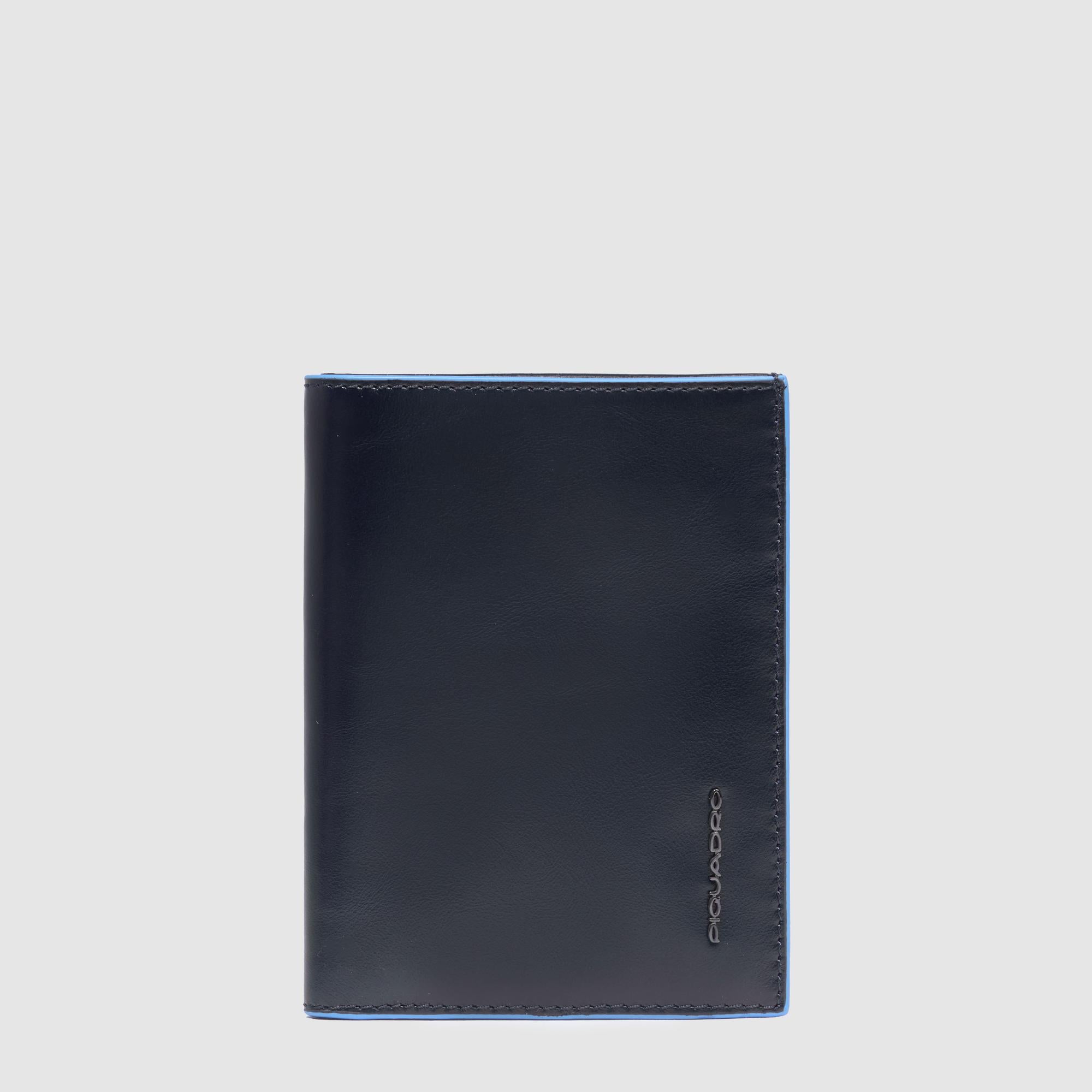 Piquadro Blue Square Geldbörse Hochformat schwarz Leder RFID