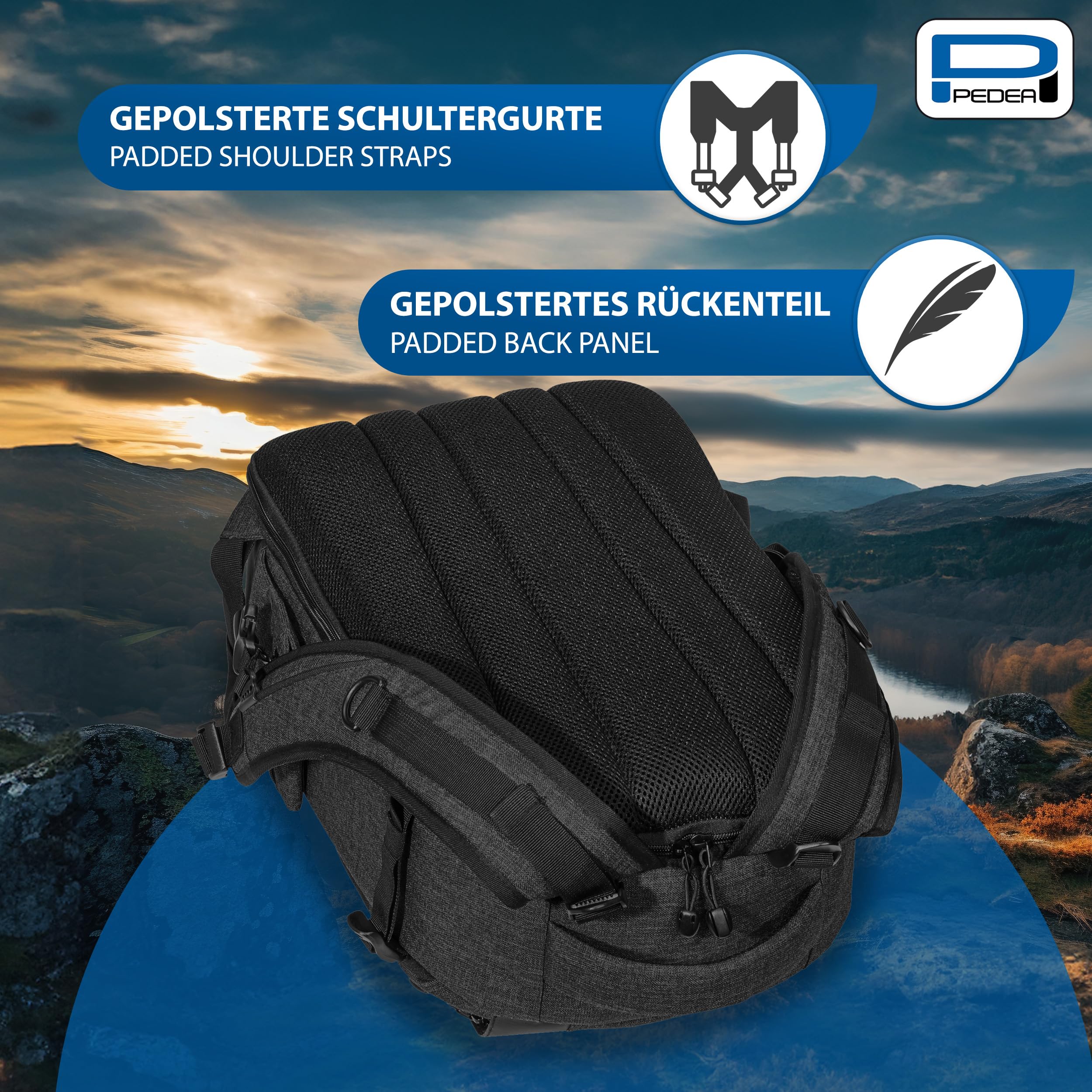 Pedea Fashion Kamerarucksack schwarz Regenschutz