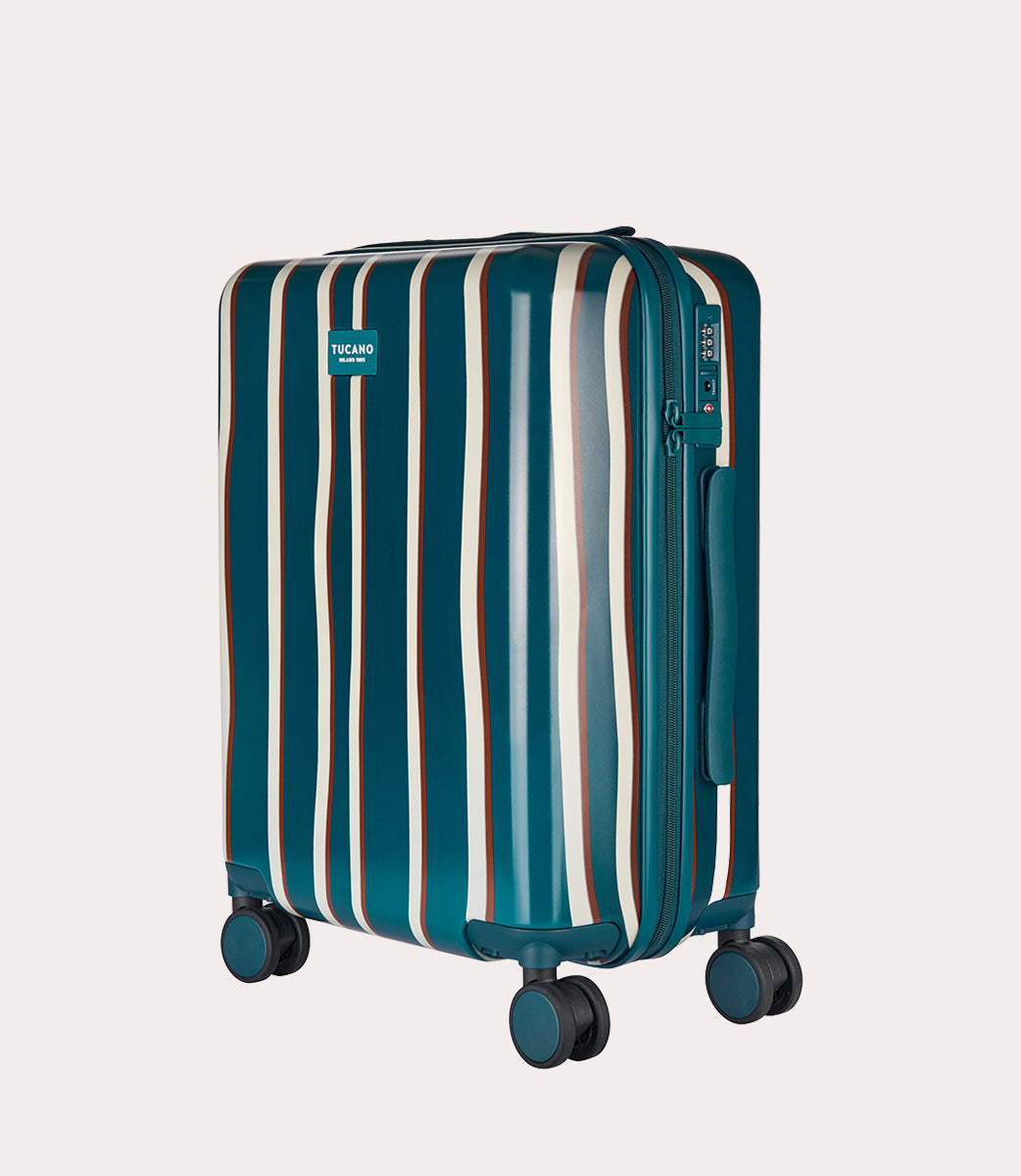 Tucano Stripes 40L Kabinentrolley Petrolblau Polycarbonat