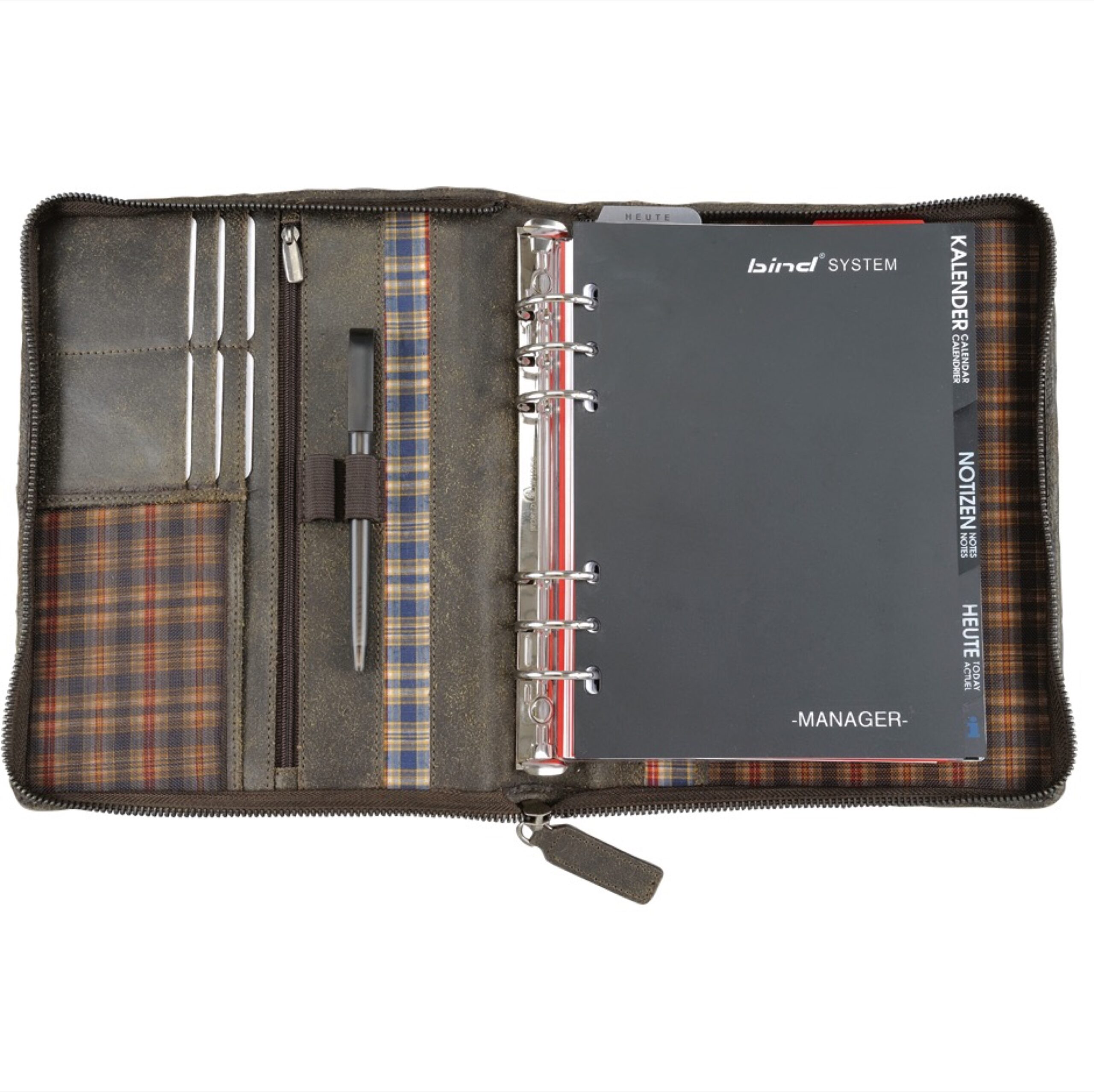 Lightpak Systemplaner A5 Organizer Braun Leder 24,5cm