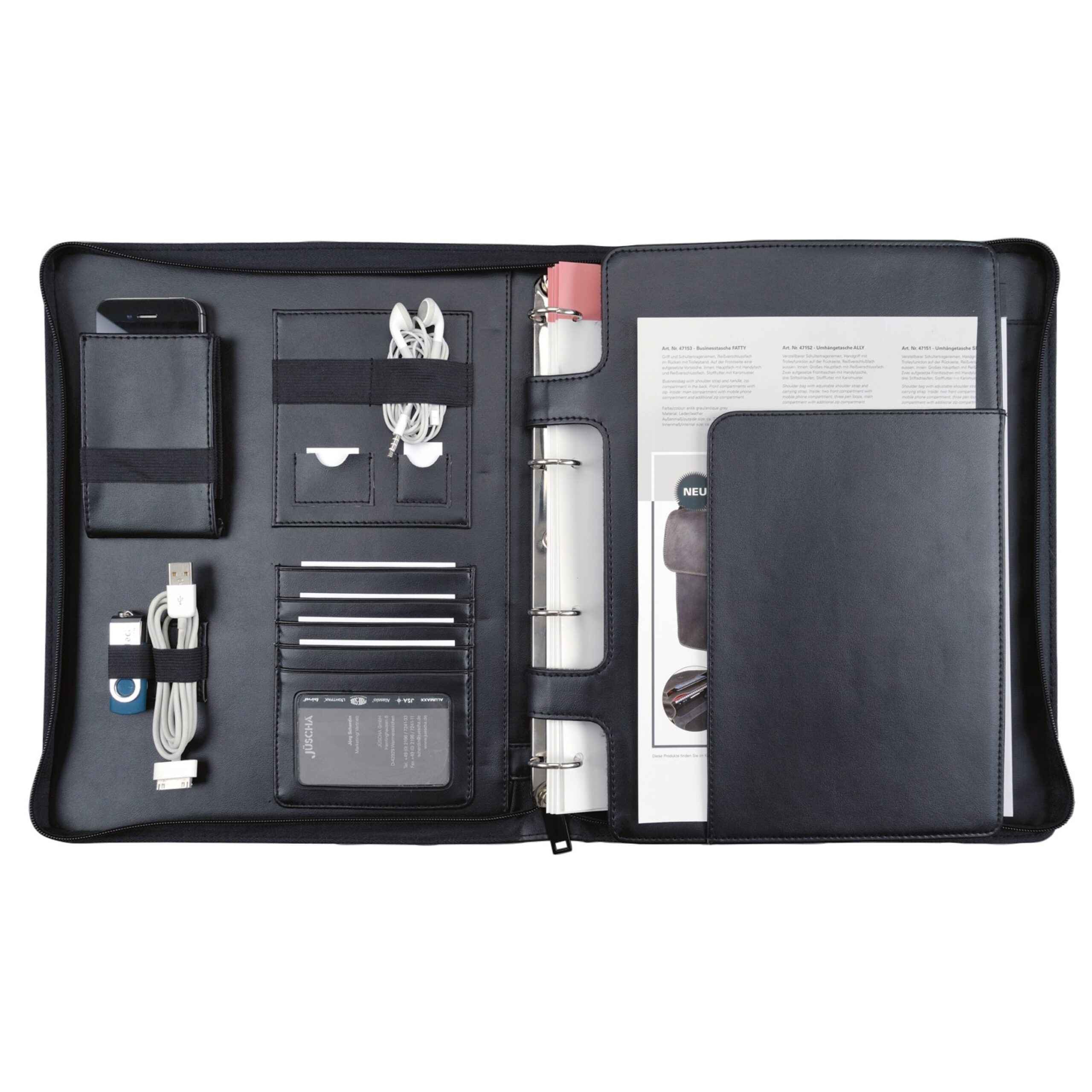 Lightpak Imperia Orgamappe A4 Schwarz mit Tablethülle