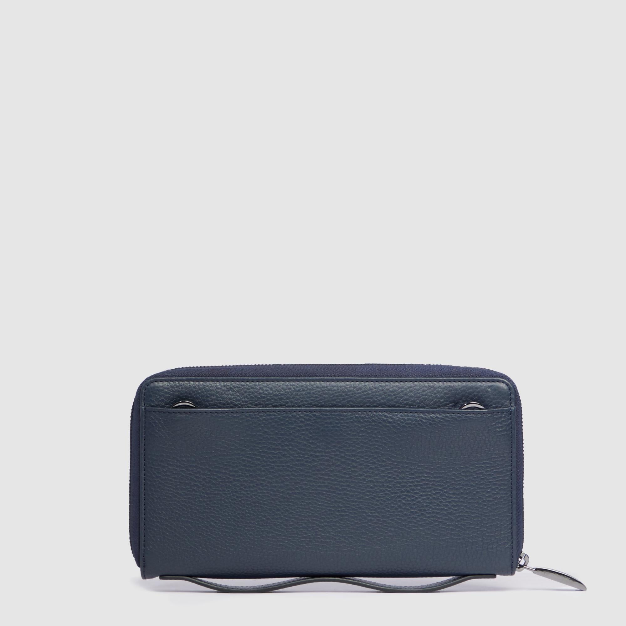 Piquadro Black Square Pochette Leder Schwarz Herren