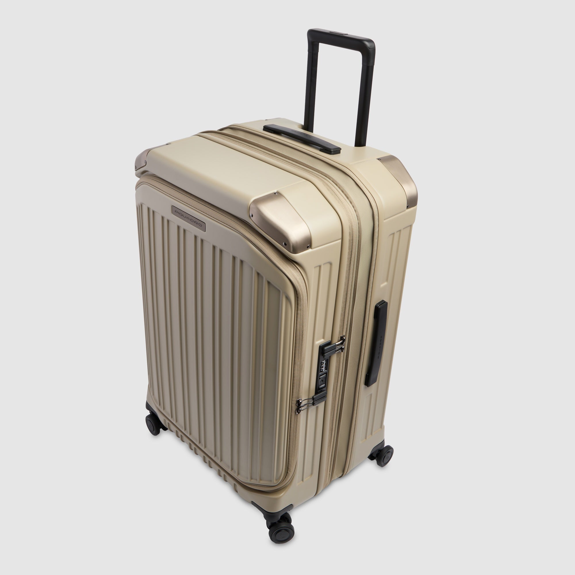 Piquadro PQLM Trolley M Hartschale 4 Rollen Schwarz erweiterbar