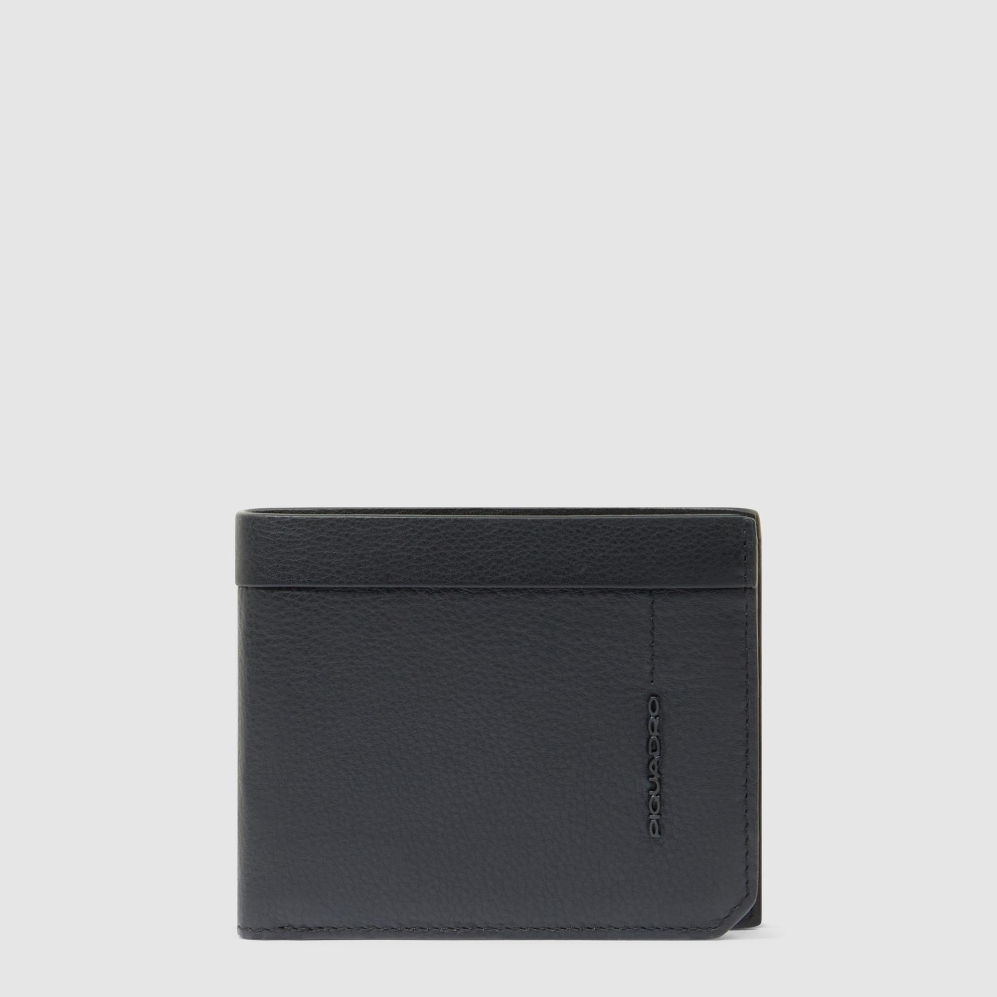 Piquadro Blue Square Geldbörse Herren Schwarz Leder RFID