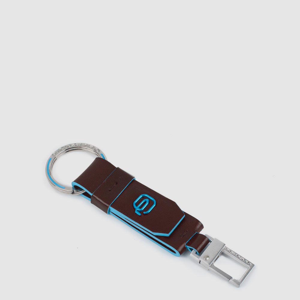 Piquadro Blue Square Schlüsselanhänger Leder Braun Auto