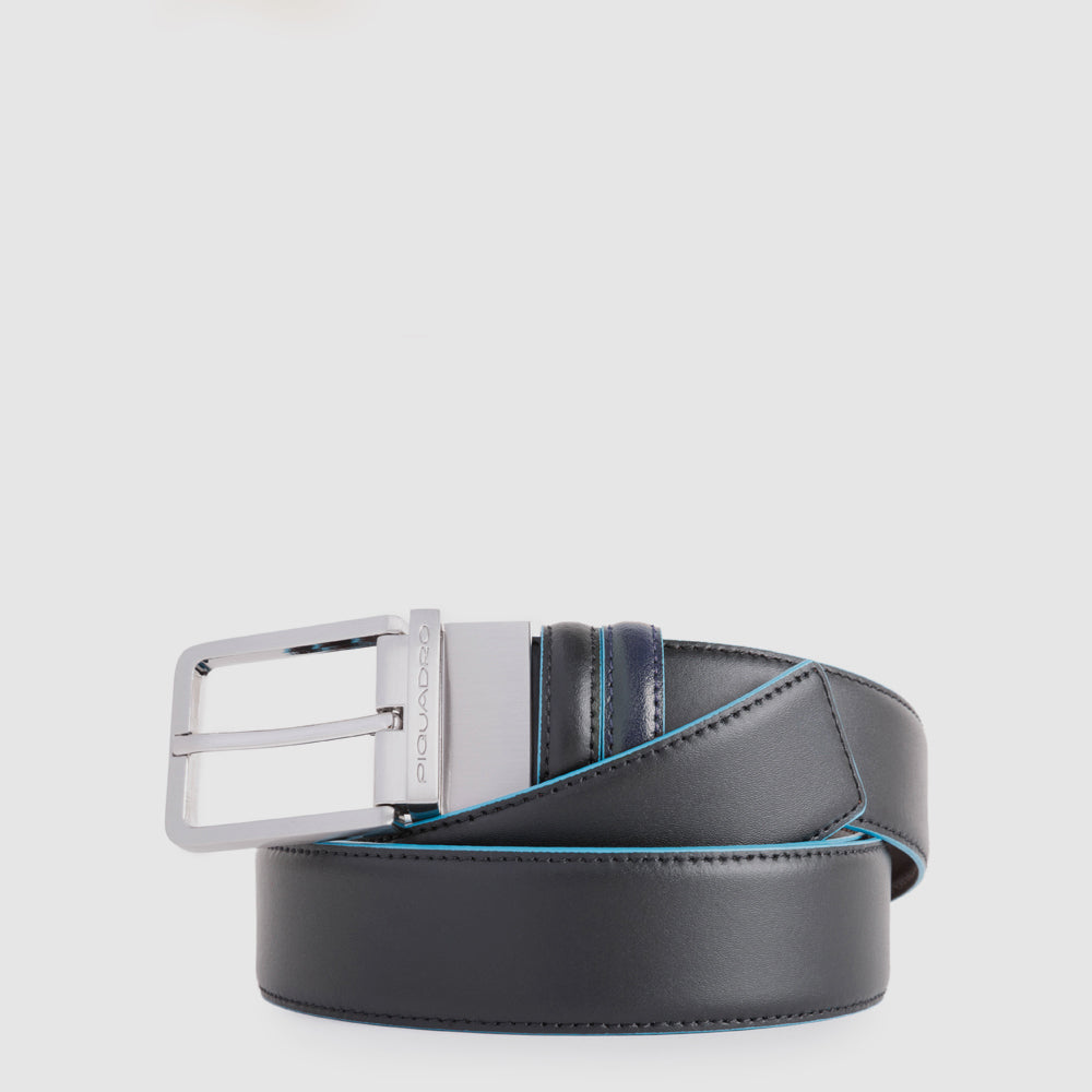 Piquadro Blue Square Gürtel Herren Leder reversibel schwarz