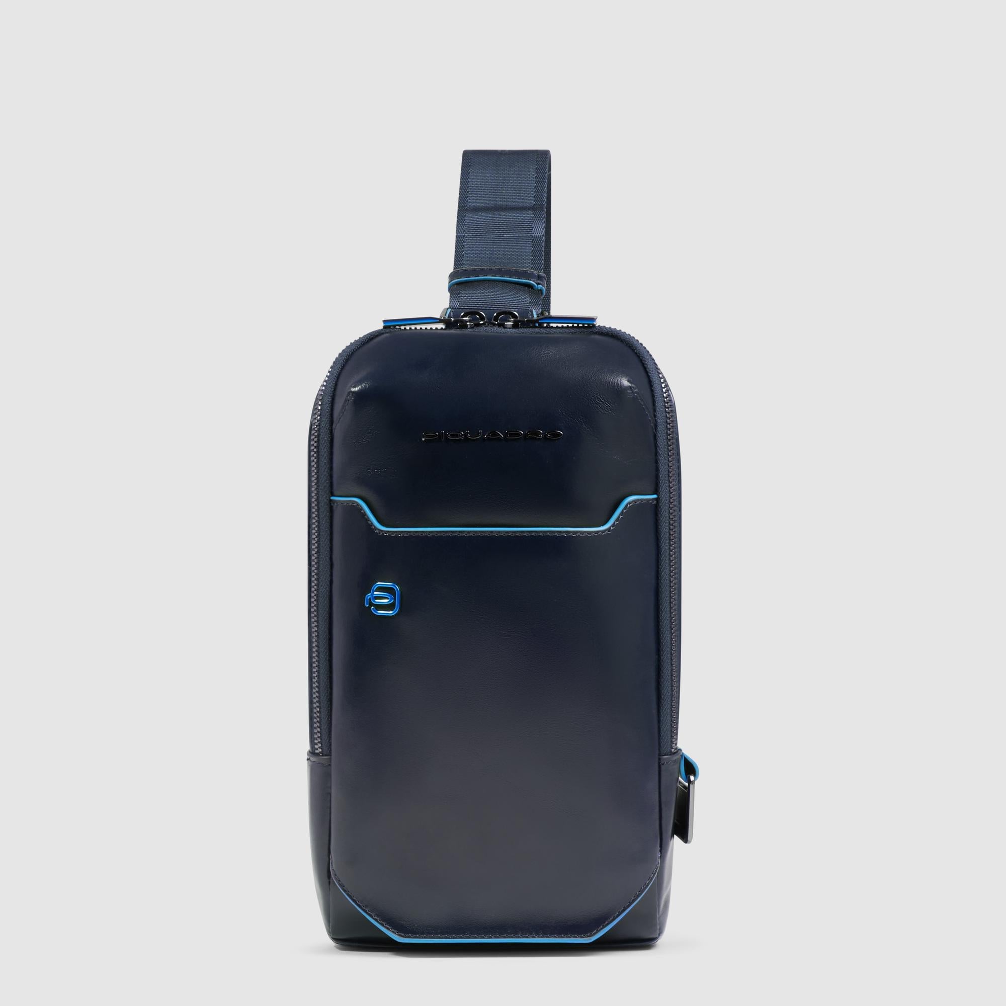 Piquadro Blue Square Monospalla Sling Leder schwarz Herren