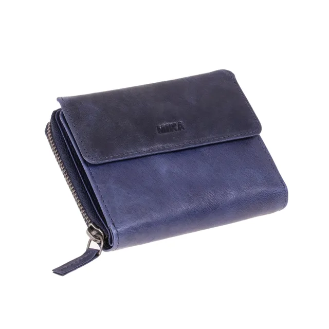 Lightpak Damengeldbörse Leder navy Hochformat