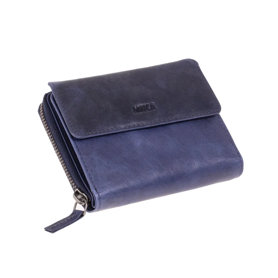 Lightpak Damengeldbörse Leder navy Hochformat