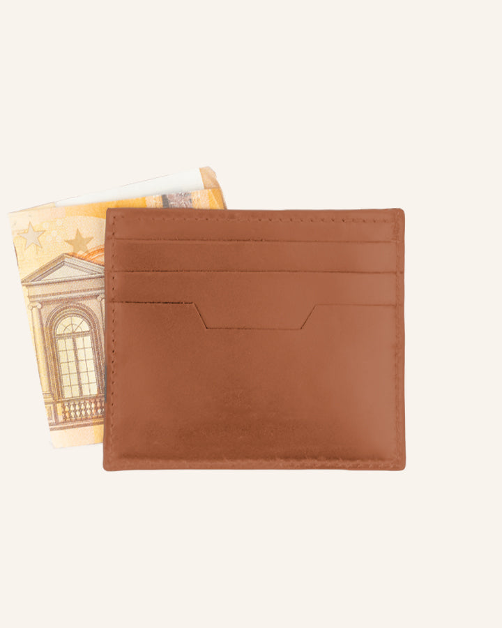 Buckle & Seam Sterling Card Holder Leder Braun 6 Karten