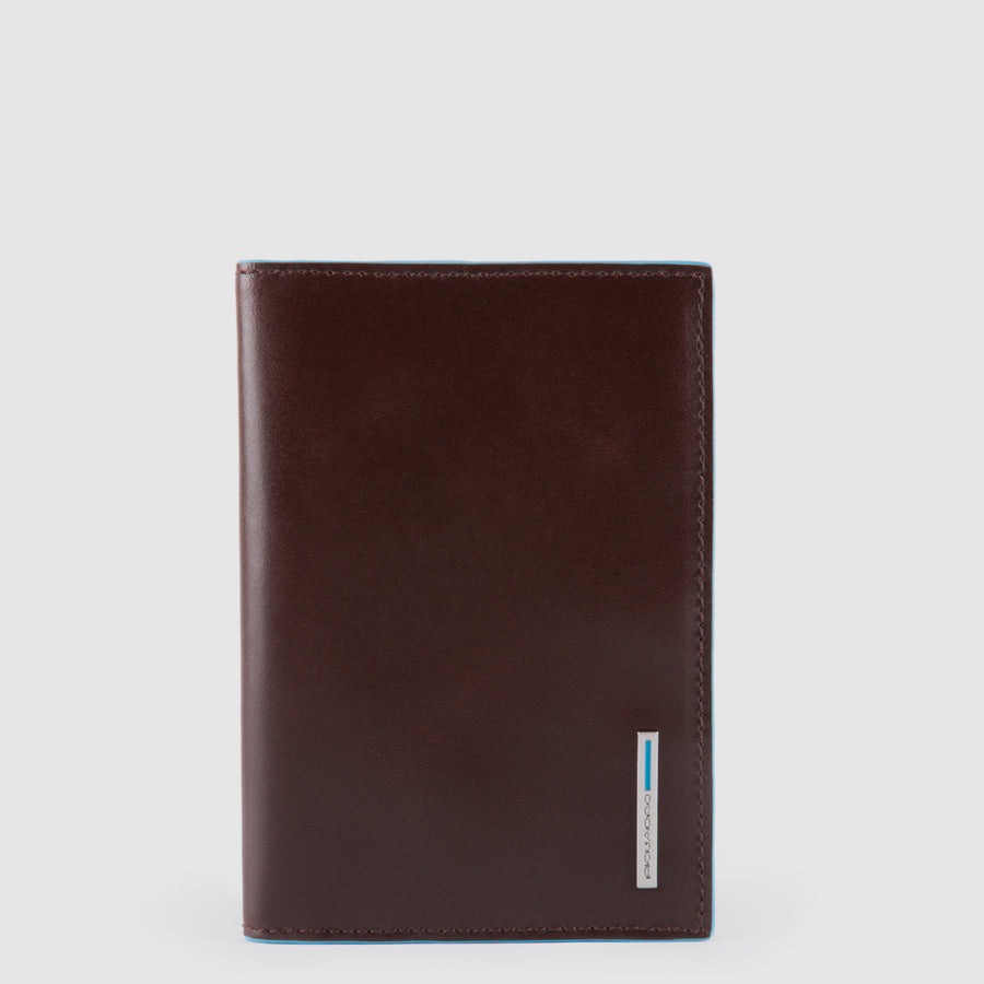 Piquadro Blue Square Reisepasshülle Leder Schwarz