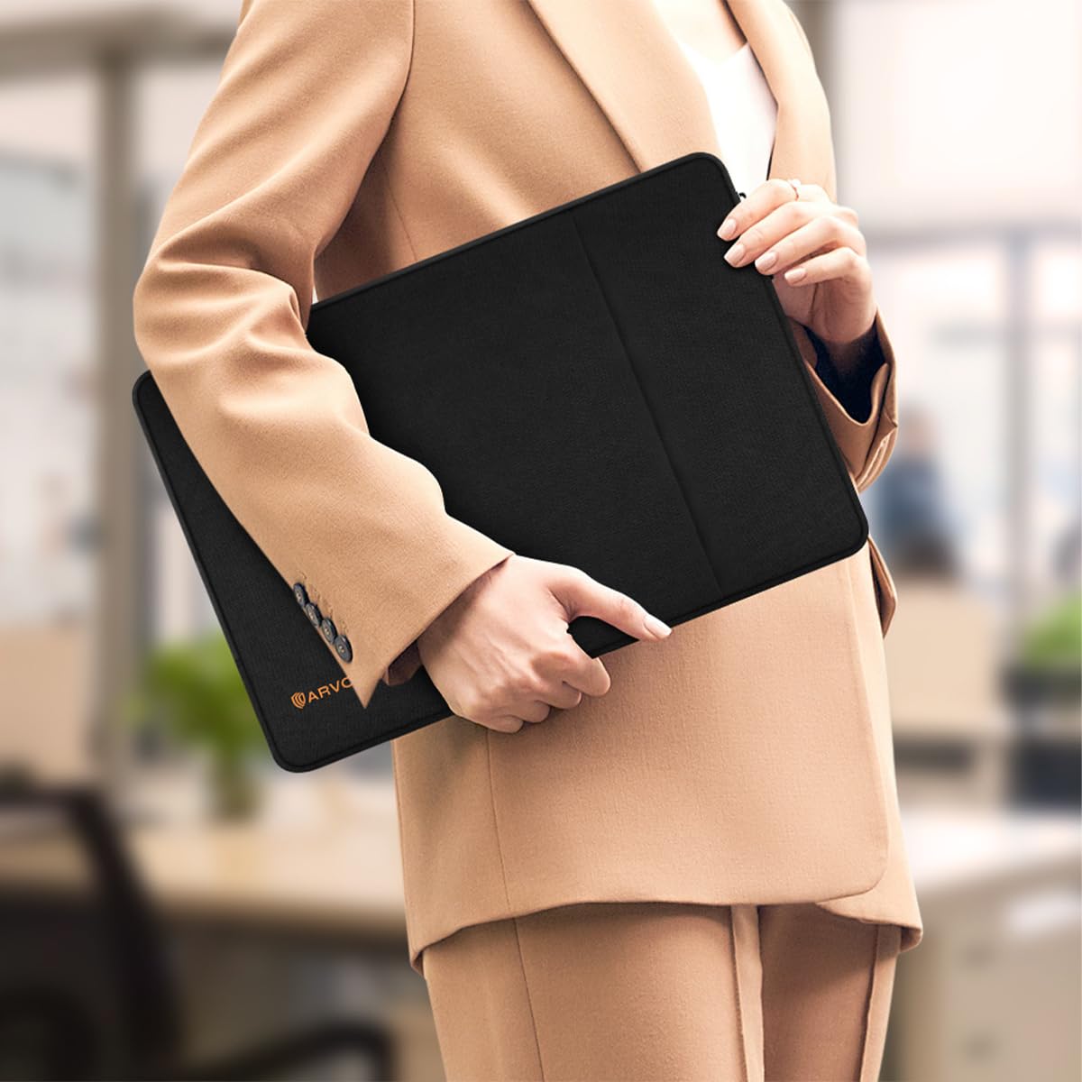 ARVOK Basic Laptophülle 15-15,6 Zoll Schwarz wasserabweisend