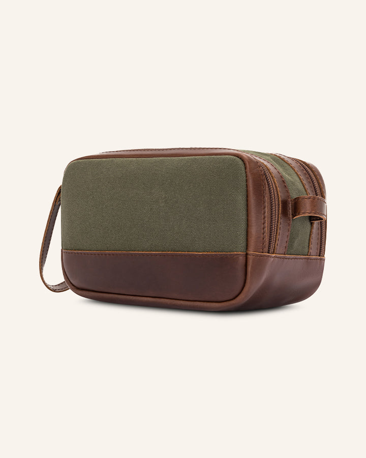Buckle & Seam Bruno Dopp Bag Kulturtasche Canvas grün