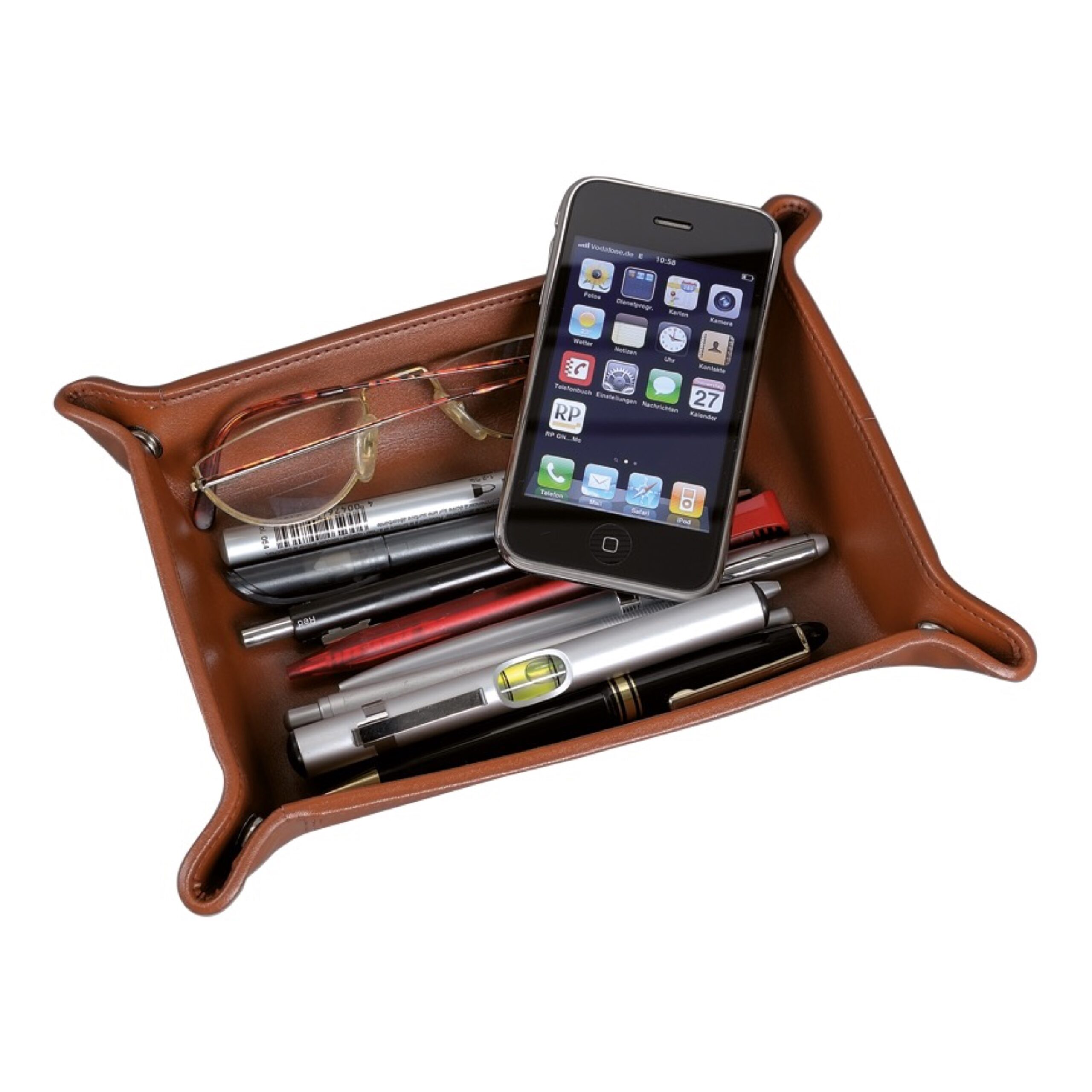 Lightpak Utensilienschale Leder cognac