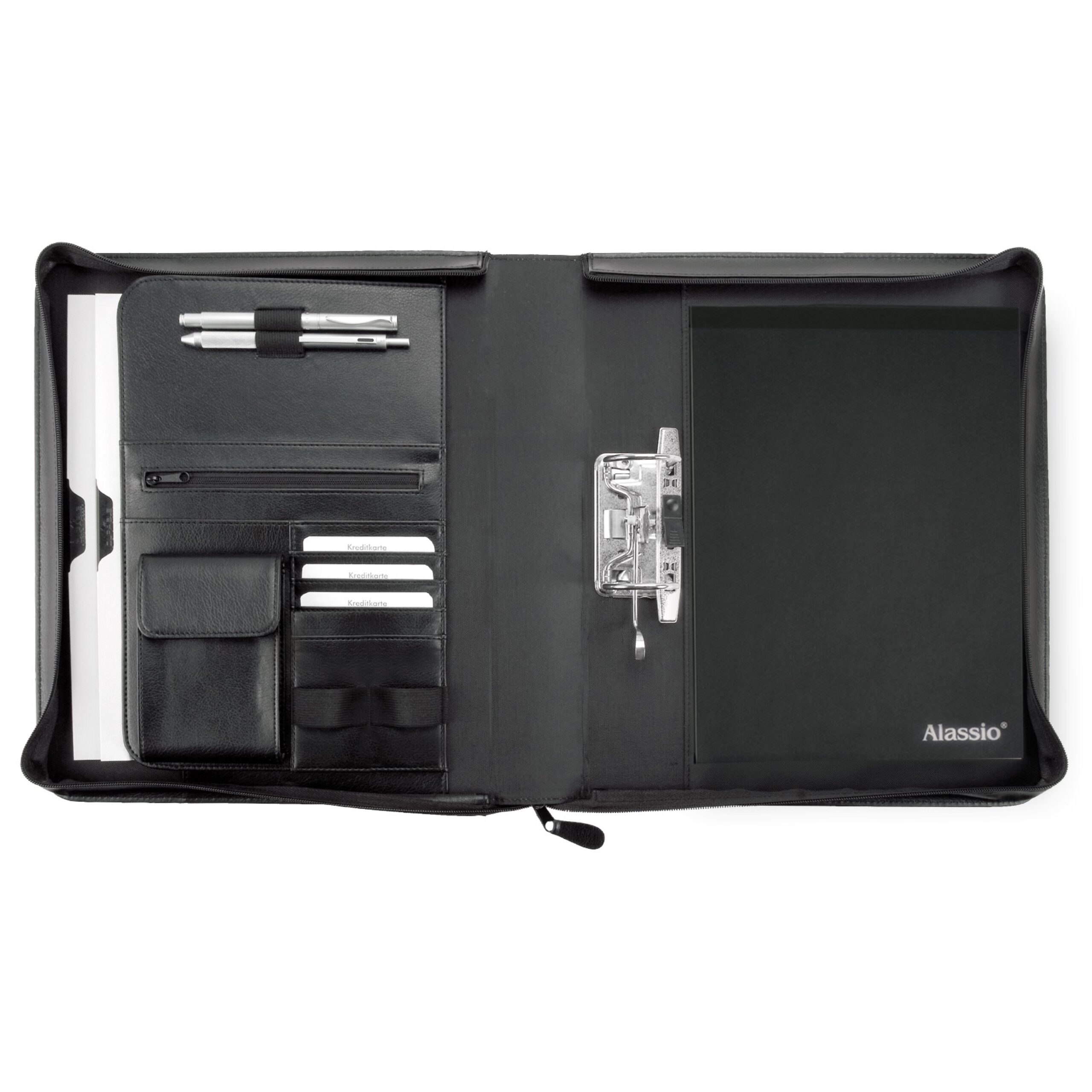 Lightpak Bergamo Ringbuchmappe A4 Kunstleder schwarz 2-Loch