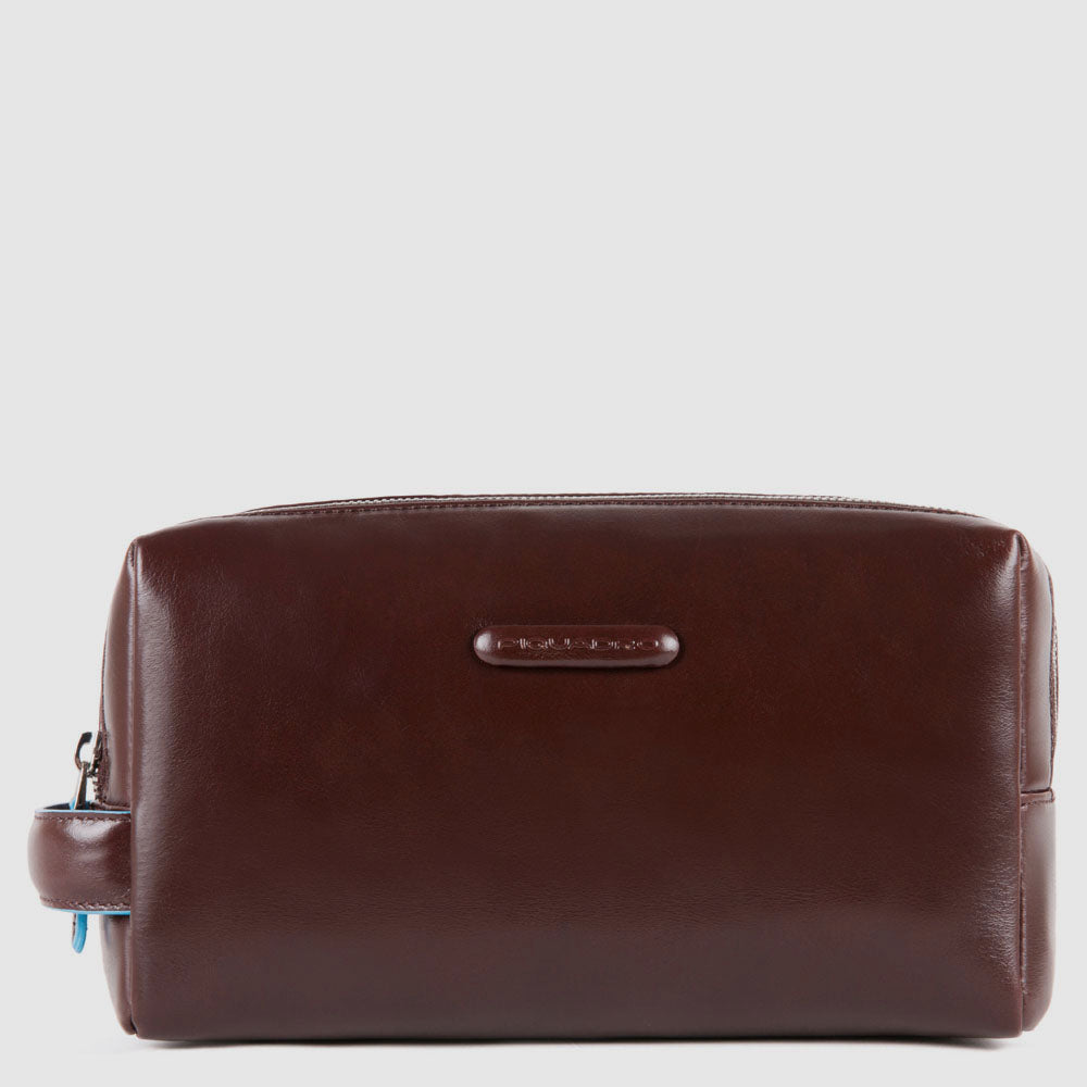 Piquadro PQ-Light Beauty Case Leder Herren 2 Fächer schwarz