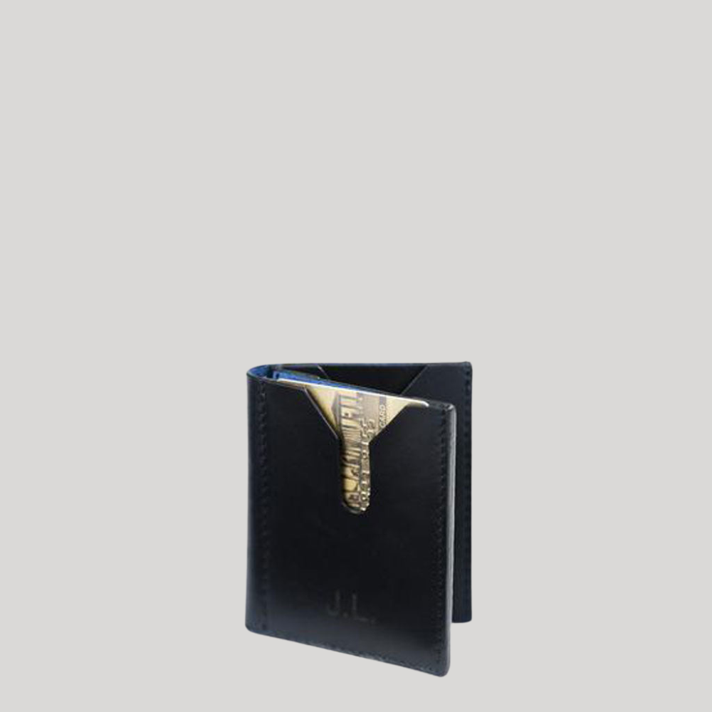 Buckle & Seam Flint Card Holder Leder Black Blue 12 Karten