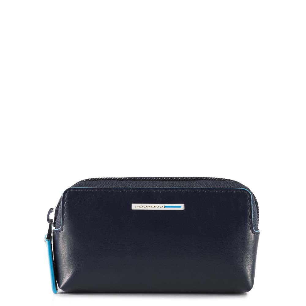 Piquadro Black Square Schlüsseletui Leder Schwarz 2 Ringe