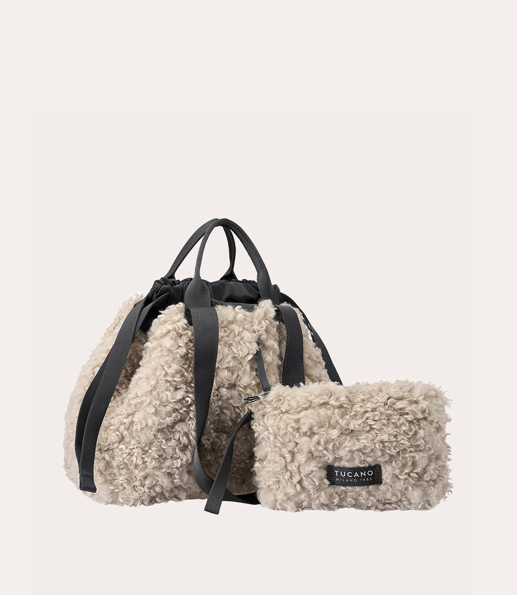Tucano Carry Sheep Small Shopper Weiß Kunstfell