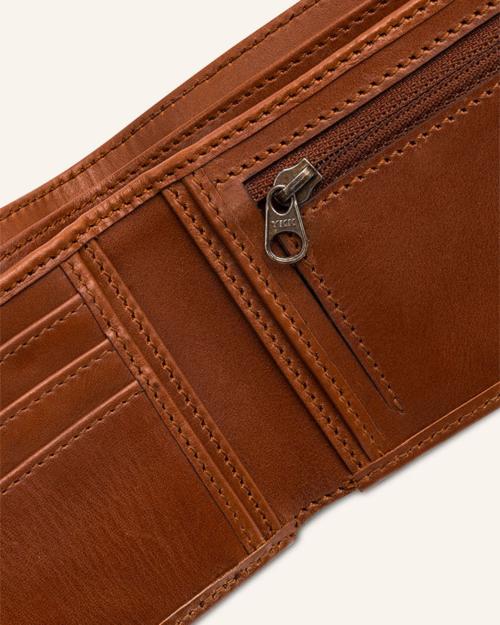 Buckle & Seam Bill Geldbörse Leder Schwarz mit Münzfach