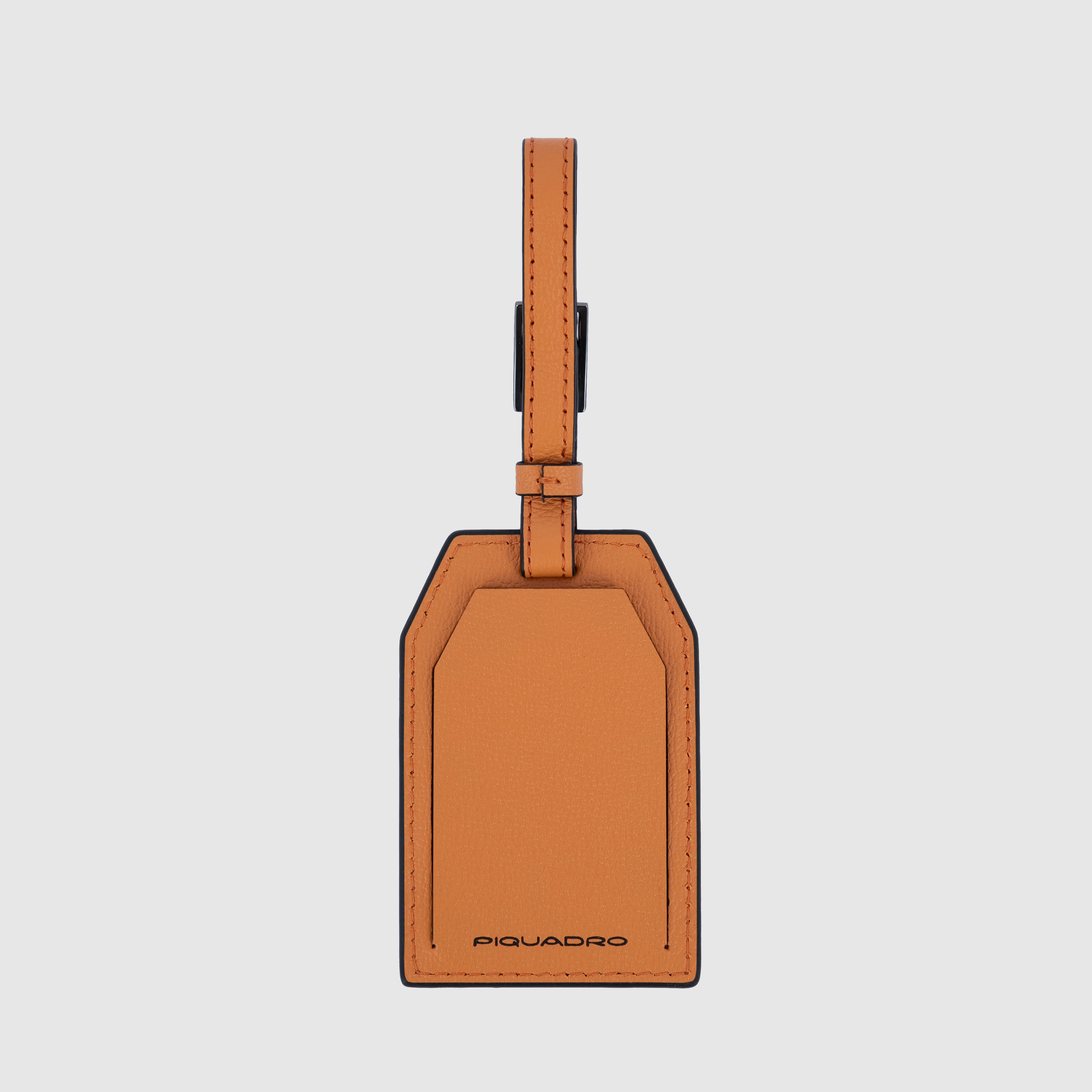 Piquadro Brief Kofferanhänger Leder Schwarz Logo