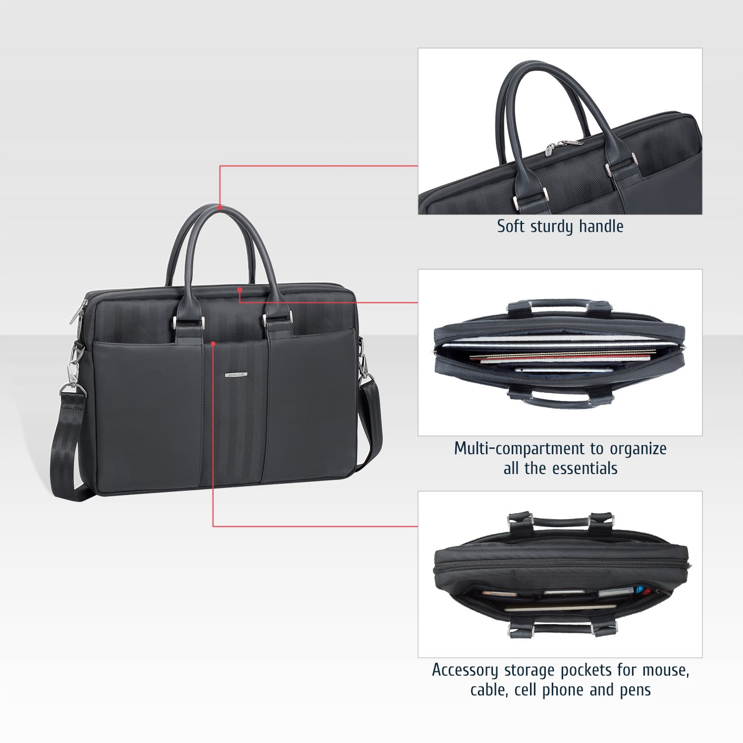 RIVACASE Prater 8135 Laptoptasche 15,6 Zoll Schwarz Slim