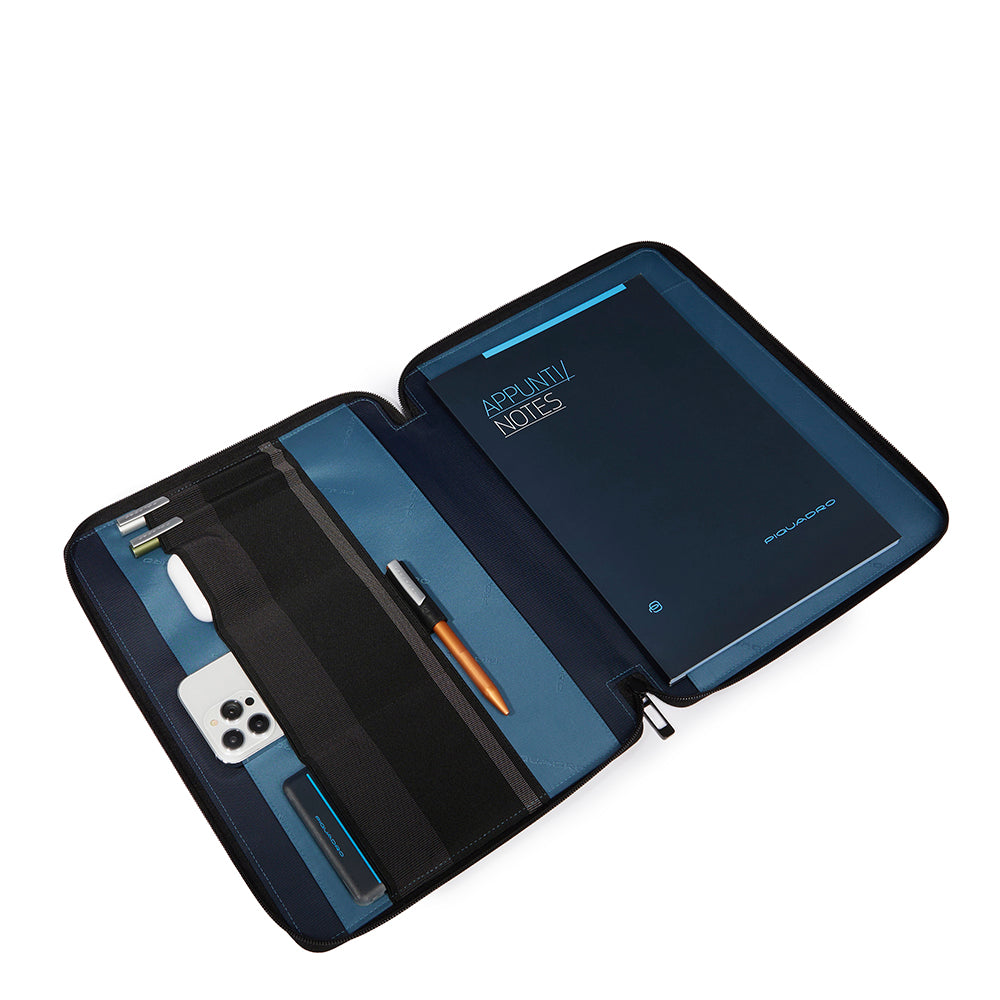 Piquadro Brief Portablocco iPad Pro 13 Schreibmappe schwarz Leder