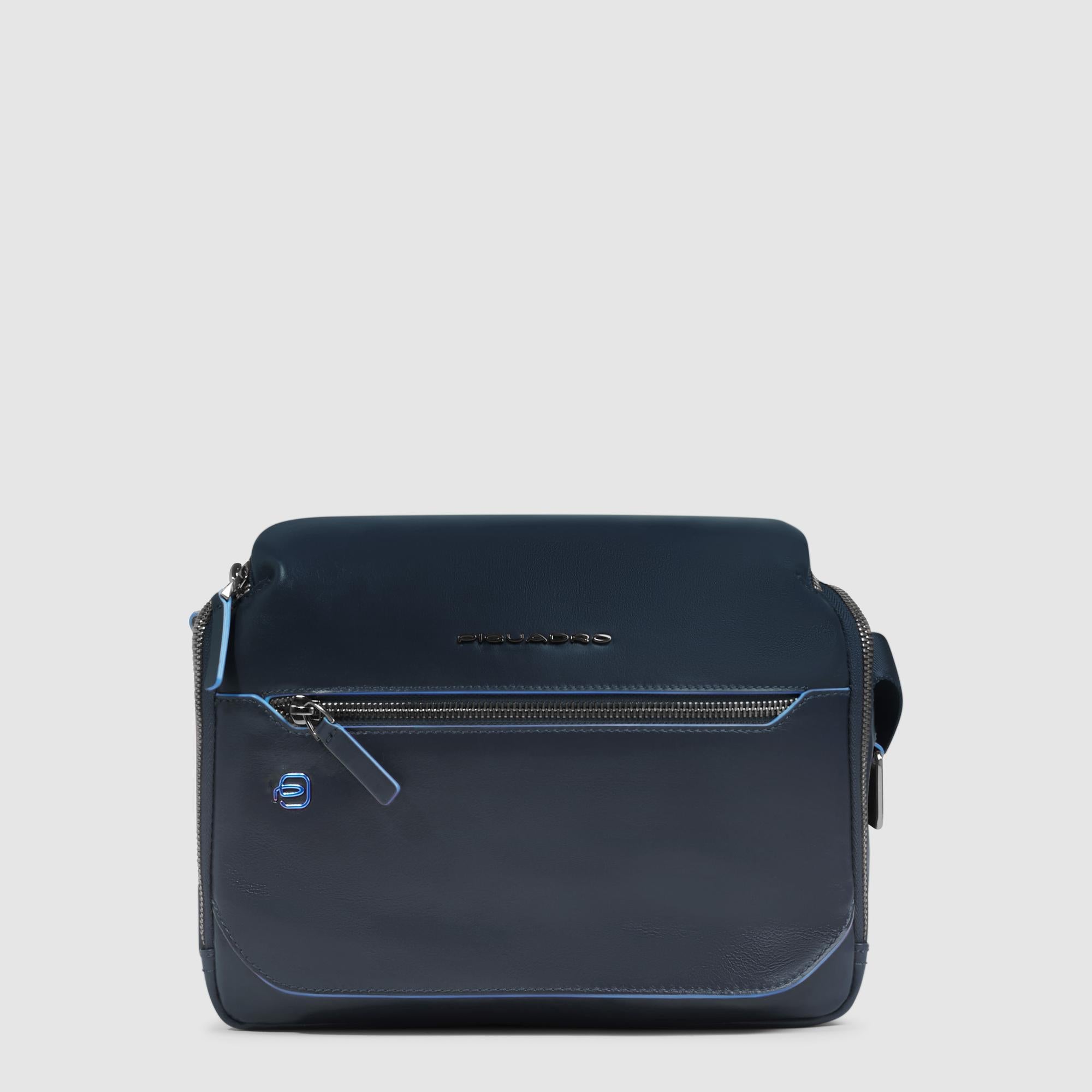 Piquadro Black Square Umhängetasche schwarz Leder RFID