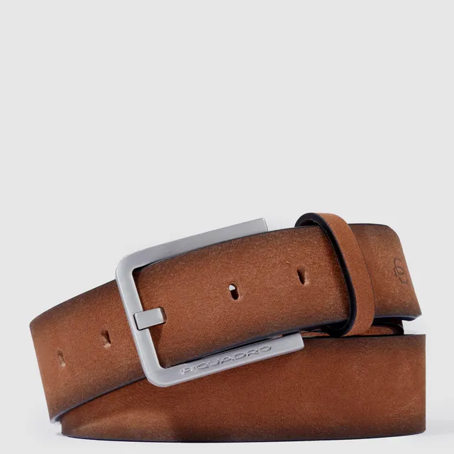 Piquadro Blue Square Herrengürtel Leder Schwarz Dornschliesse