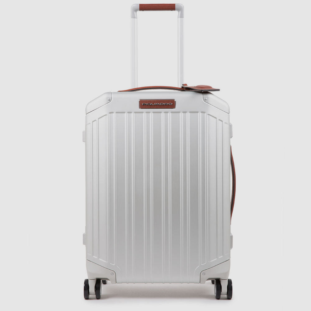 Piquadro PQ-Light Kabinentrolley Alu grau slim 4 Rollen