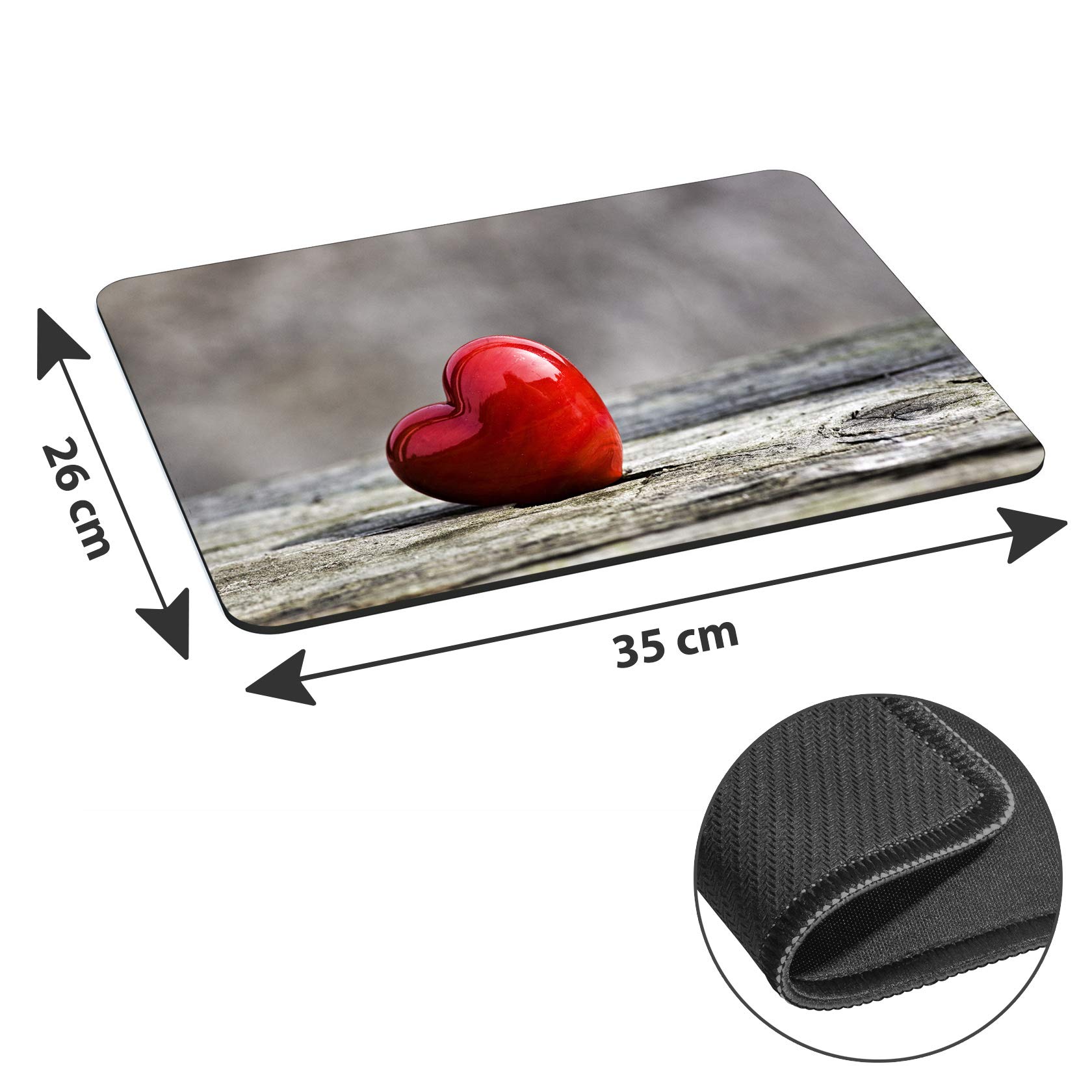 PEDEA Love Mauspad 350x280mm Gaming Office Neopren