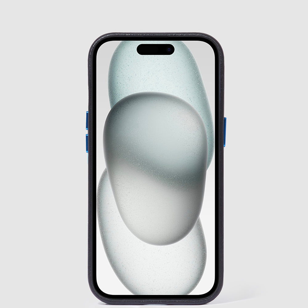 Piquadro Connequ Handyhülle iPhone 15 Plus 6,7 Zoll Leder